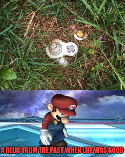 THE GOLDEN AGE | A RELIC FROM THE PAST WHEN LIFE WAS GOOD | image tagged in depressed mario,nintendo,gamecube | made w/ Imgflip meme maker