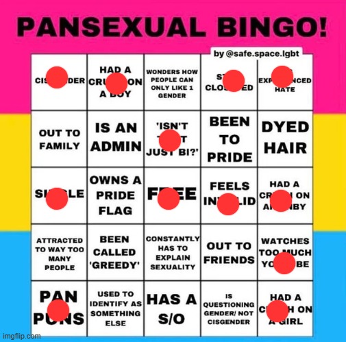 how does one wonder how people can only like one gender bruh???? | image tagged in pansexual bingo | made w/ Imgflip meme maker