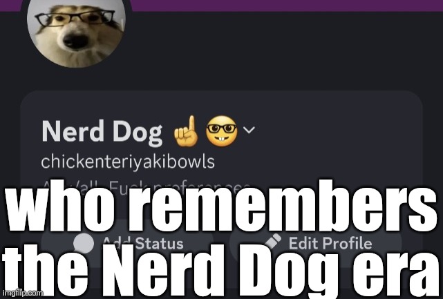 who remembers the Nerd Dog era | made w/ Imgflip meme maker