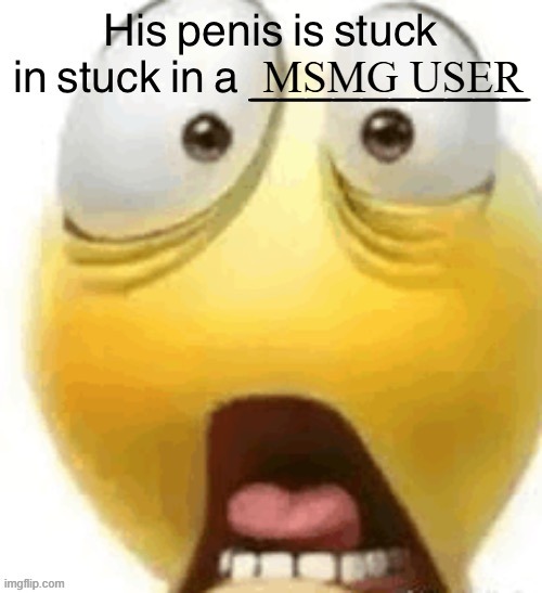 HIS PENIS IS STUCK IN A | MSMG USER | image tagged in his penis is stuck in a | made w/ Imgflip meme maker