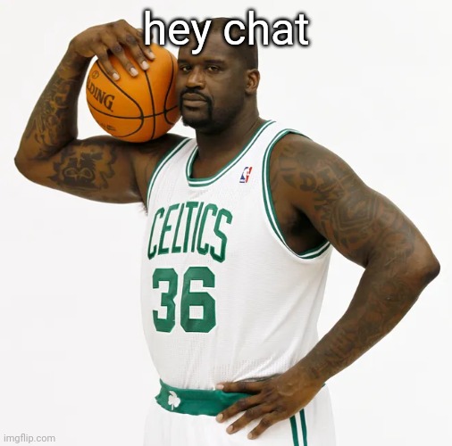 terrorist attack happened in my state two days ago. anyway how have y'all been | hey chat | image tagged in celtics shaq | made w/ Imgflip meme maker
