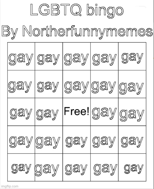 High Quality LGBTQ bingo by Norther Blank Meme Template