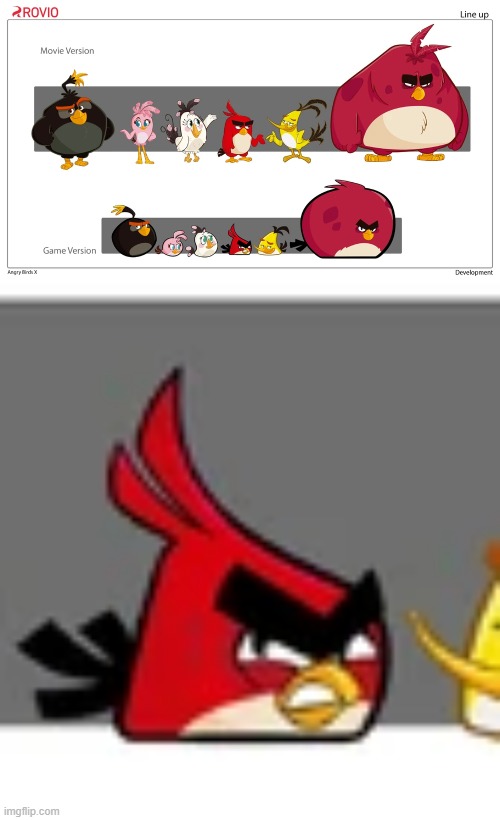 why is Red built like a trapezoid | image tagged in angry birds | made w/ Imgflip meme maker