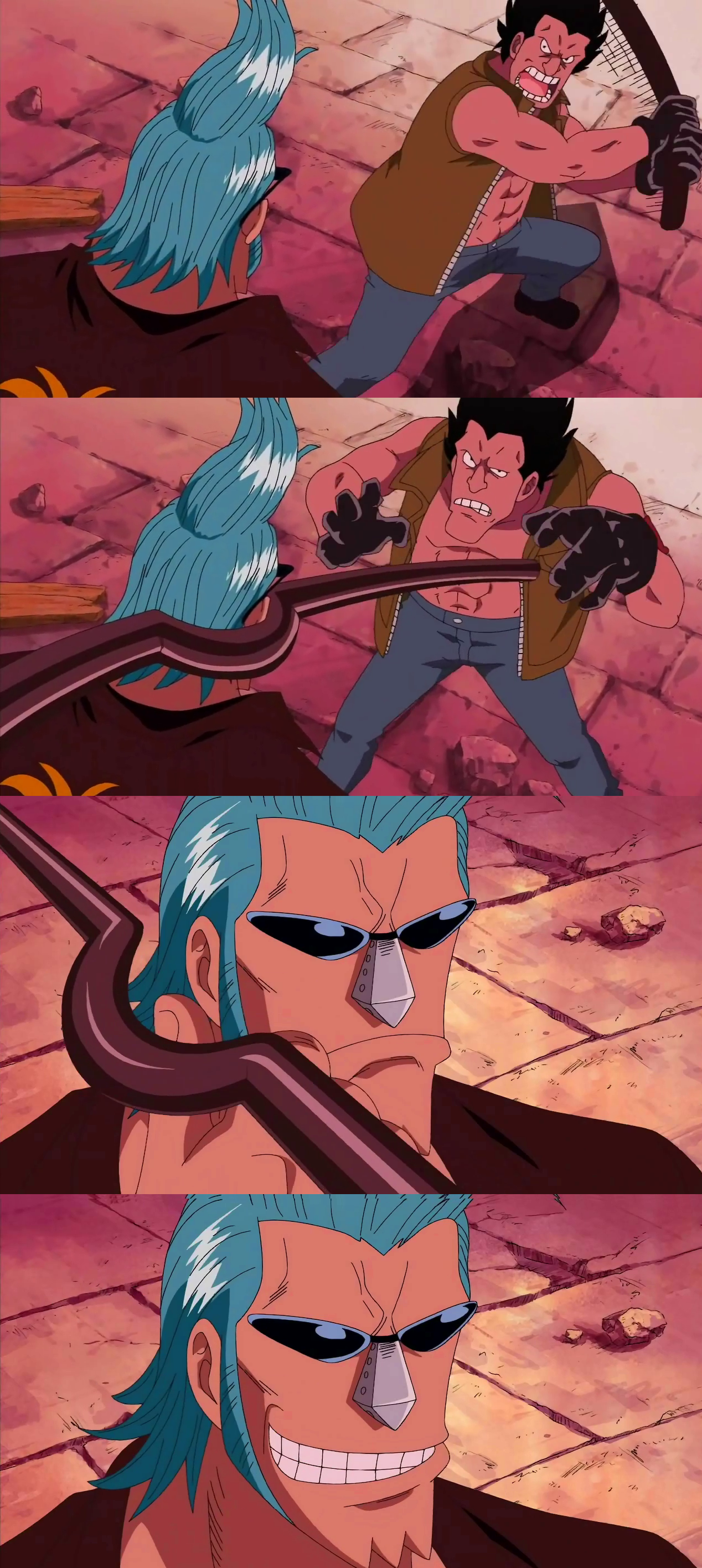 Franky getting hit Blank Meme Template