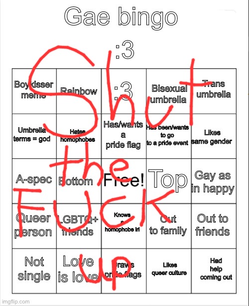 Gae bingo | image tagged in gae bingo | made w/ Imgflip meme maker