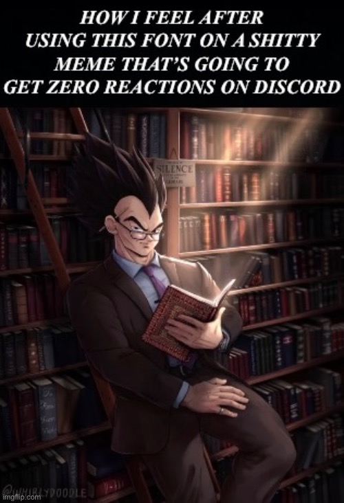 Fancy. | image tagged in vegeta,discord,fonts | made w/ Imgflip meme maker