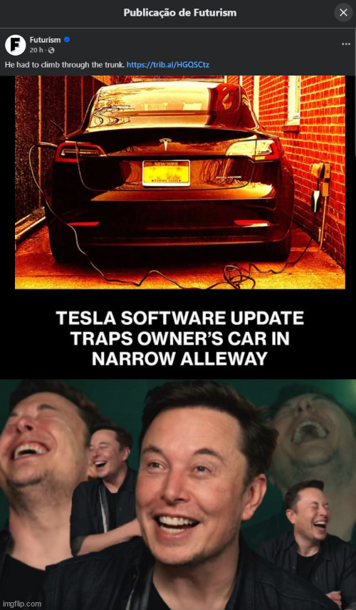 Reboot to fix the problem | image tagged in elon musk laughing,tesla,elon musk | made w/ Imgflip meme maker