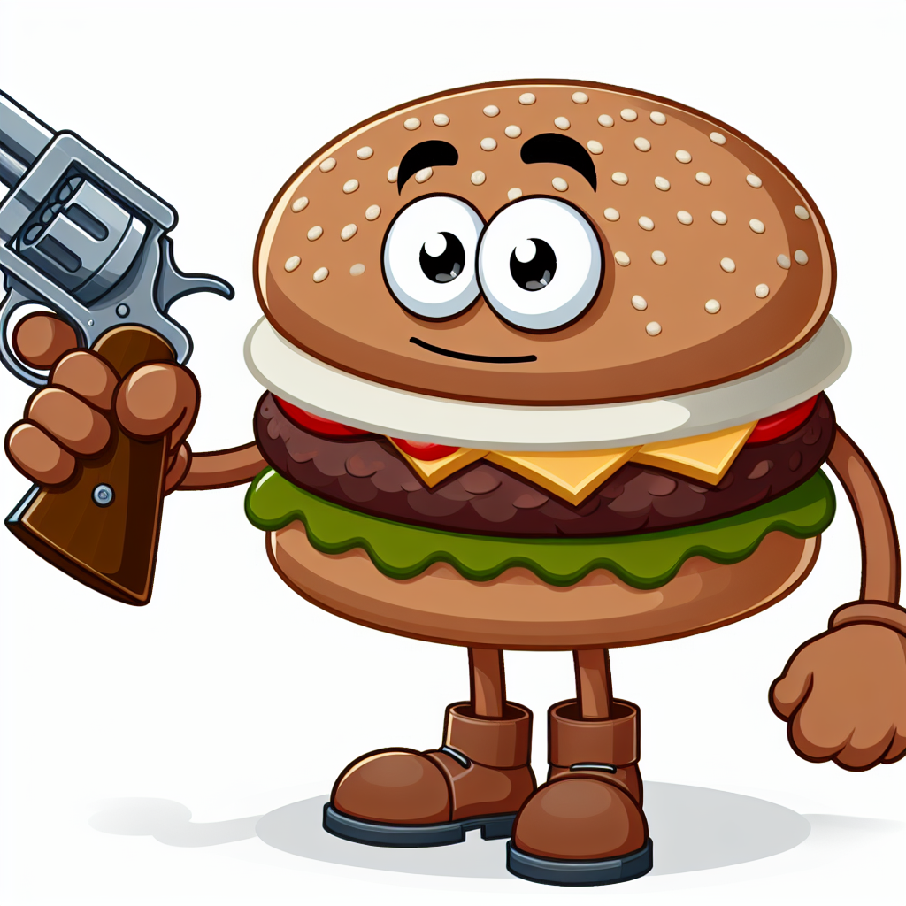 High Quality Burger with a gun Blank Meme Template