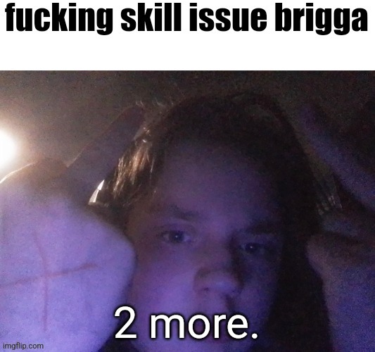 fucking skill issue brigga | 2 more. | image tagged in fucking skill issue brigga | made w/ Imgflip meme maker