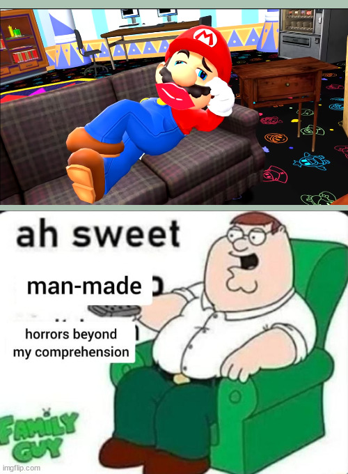 mario with big red lips = nightmare fuel | image tagged in ah sweet man made horrors beyond my comprehension | made w/ Imgflip meme maker