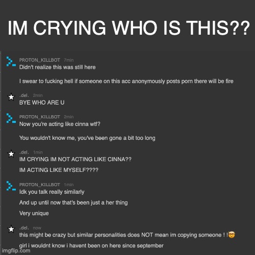 what did i MISS chat??? | IM CRYING WHO IS THIS?? | made w/ Imgflip meme maker