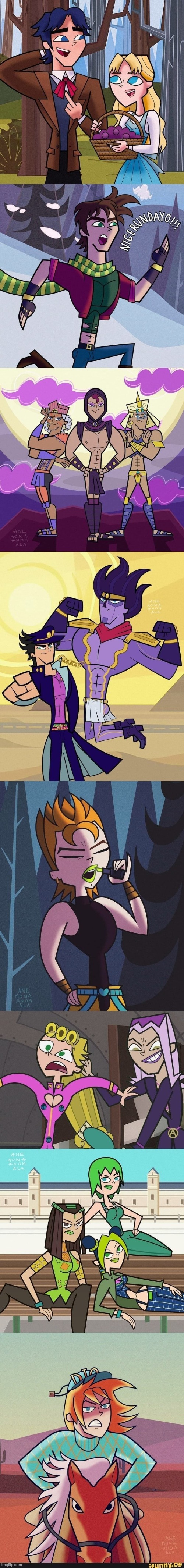 jojo adventure bizarre but in total drama artstyle | made w/ Imgflip meme maker