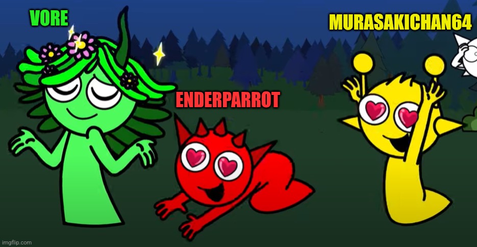 sprunki brainrot | MURASAKICHAN64; VORE; ENDERPARROT | image tagged in sprunki brainrot | made w/ Imgflip meme maker