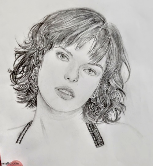 Milla Jovovich drawing, first for 2025! | image tagged in drawing,art,fifth element,resident evil,actress,woman | made w/ Imgflip meme maker