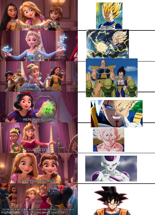 Vegeta is officially a Disney princess | image tagged in she is a princess,dbz | made w/ Imgflip meme maker