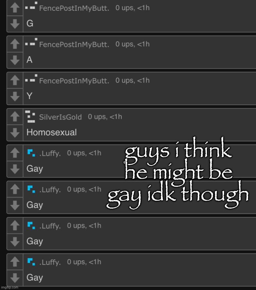 guys i think he might be gay idk though | made w/ Imgflip meme maker