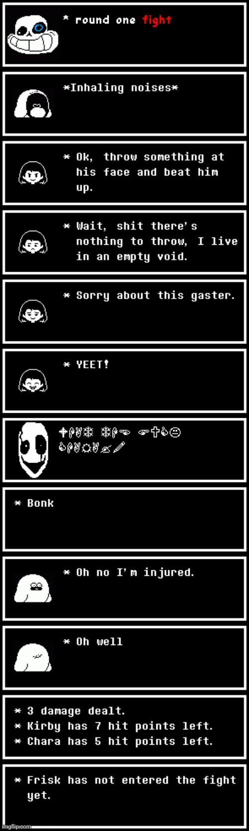 Festive_metal_slugger's plan | image tagged in bonk,undertale,textbox,what the fuck,chara | made w/ Imgflip meme maker