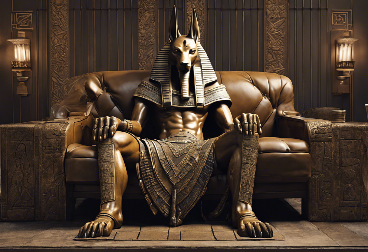 High Quality Anubis Sits Blank Meme Template