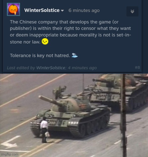 image tagged in tiananmen square tank man | made w/ Imgflip meme maker