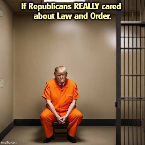 Instead of just using it as a slogan. | If Republicans REALLY cared 
about Law and Order. | image tagged in trump,criminal,crime,jail,prison,law and order | made w/ Imgflip meme maker