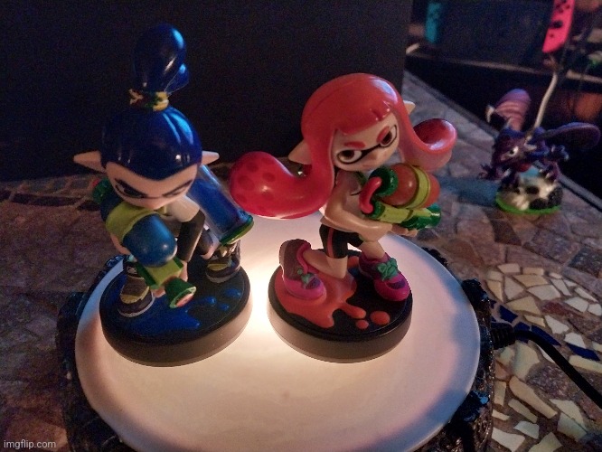 Inkling amibos (Ignore Cynder in the background).mp3 | made w/ Imgflip meme maker