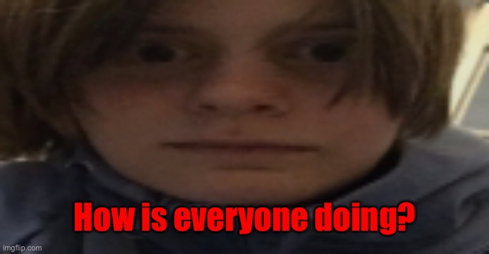 I’m just bored tbh | How is everyone doing? | image tagged in darthswede silly serious face | made w/ Imgflip meme maker