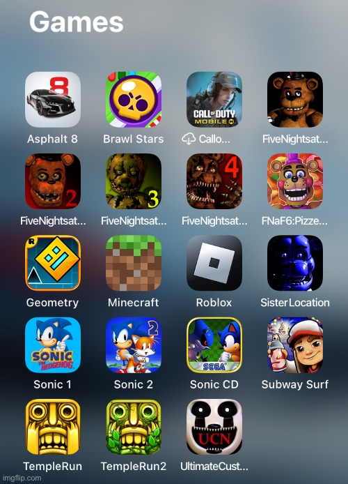 Shortened the games list | made w/ Imgflip meme maker