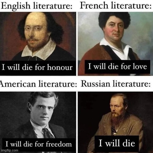 Pessimism is the most optimistic aspect of Russian Literature | image tagged in vince vance,war and peace,tolstoy,dostoevsky,russian,literature | made w/ Imgflip meme maker