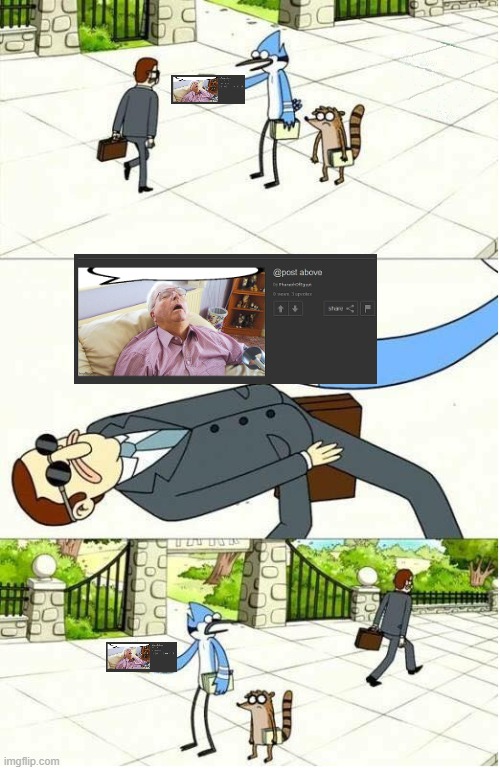 Dodged liek a pro | image tagged in regular show | made w/ Imgflip meme maker