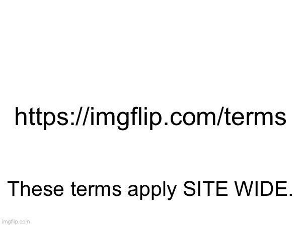 https://imgflip.com/terms; These terms apply SITE WIDE. | made w/ Imgflip meme maker
