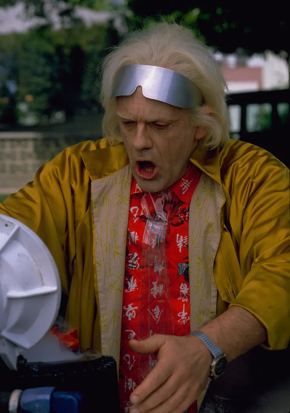 Doc Brown shocked face Blank Meme Template