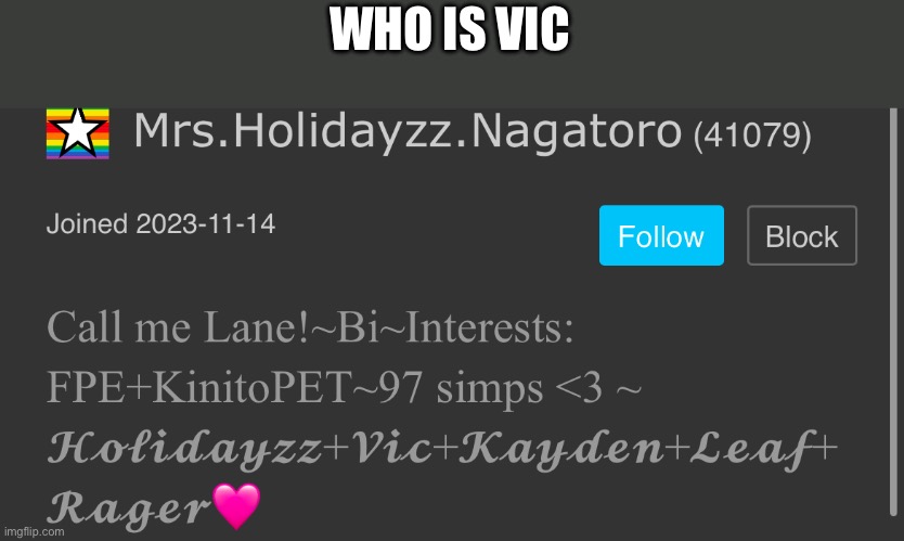 WHO IS VIC | made w/ Imgflip meme maker