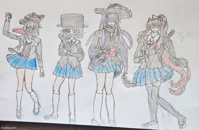 I remade an older piece of art | image tagged in drawing,ddlc | made w/ Imgflip meme maker