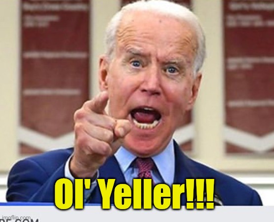 Ol' Yeller!!! | image tagged in joe biden no malarkey | made w/ Imgflip meme maker