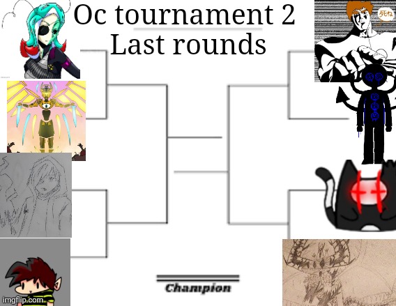 Here's the Bracket, we start tomorrow | Oc tournament 2 
Last rounds | made w/ Imgflip meme maker