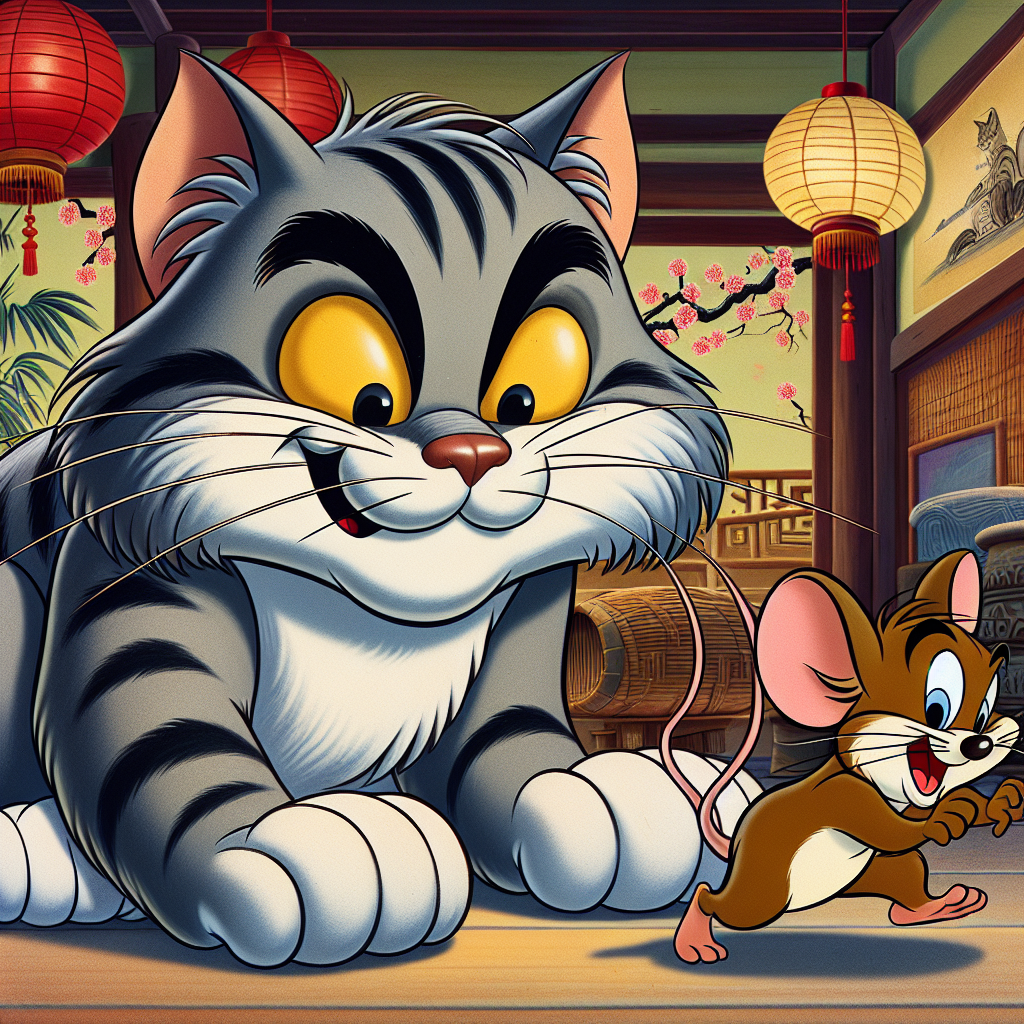 Asian tom and jerry Blank Meme Template