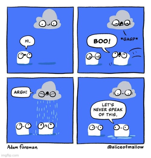 Marshmallows | image tagged in marshmallows,marshmallow,cloud,rain,comics,comics/cartoons | made w/ Imgflip meme maker