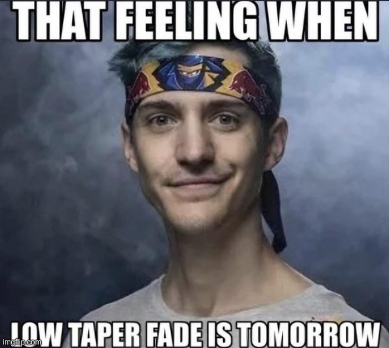 What if ninja got a low taaaaaaappppppeeeeeer faaaaaaade | image tagged in low taper fade | made w/ Imgflip meme maker