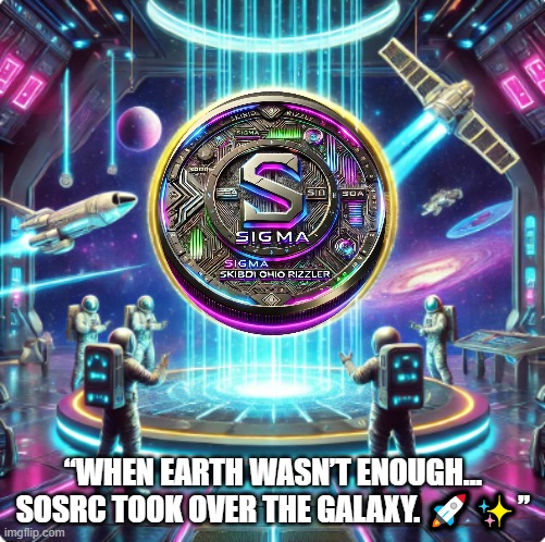 sosrc | “WHEN EARTH WASN’T ENOUGH… SOSRC TOOK OVER THE GALAXY. 🚀✨” | image tagged in sosrc,skibidiohiosigmarizzlercoin,crypto,memes | made w/ Imgflip meme maker