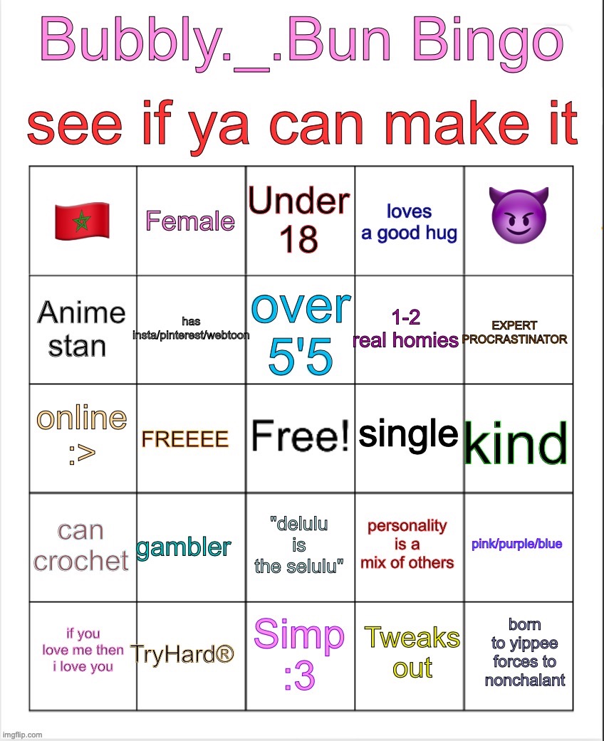 even more | image tagged in bubbly _ bun s bingo | made w/ Imgflip meme maker