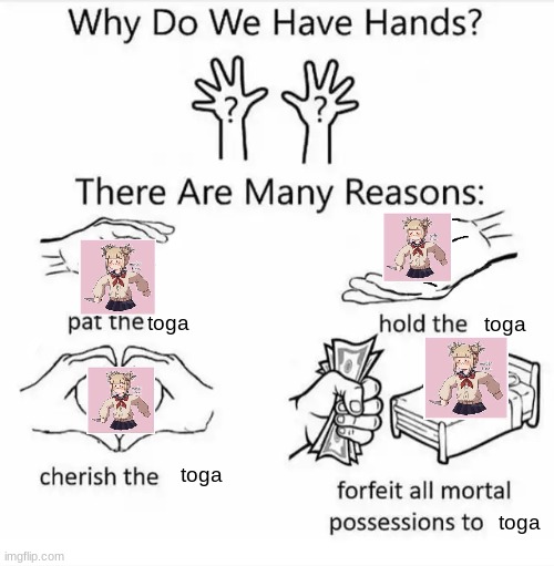 hands are meant for toga | toga; toga; toga; toga | image tagged in why do we have hands all blank | made w/ Imgflip meme maker