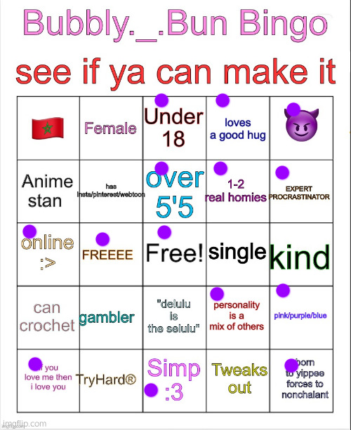 Bubbly._.bun’s bingo | image tagged in bubbly _ bun s bingo | made w/ Imgflip meme maker
