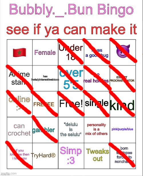 Bubbly._.bun’s bingo | image tagged in bubbly _ bun s bingo | made w/ Imgflip meme maker