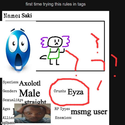 i was searching up myself and i realize saki had a crush on me????? | made w/ Imgflip meme maker