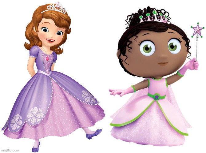 Sofia The First and Princess Presto (Girly Girls) | image tagged in sofia the first,princess sofia,princess pea,princess presto,super why,girly girl | made w/ Imgflip meme maker