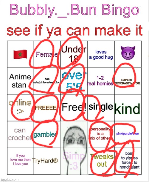 Bubbly._.bun’s bingo | image tagged in bubbly _ bun s bingo | made w/ Imgflip meme maker