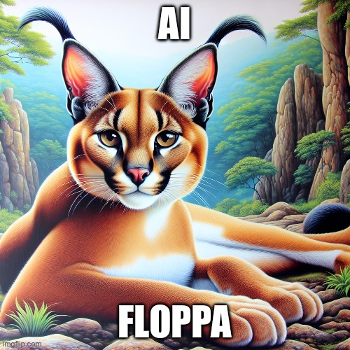 Floppa | AI; FLOPPA | image tagged in floppa | made w/ Imgflip meme maker