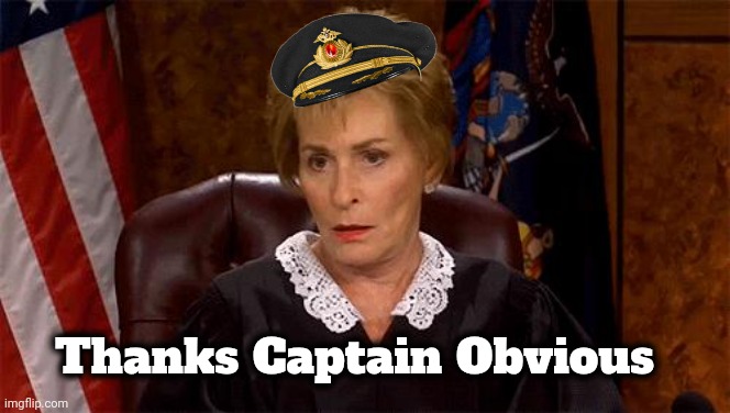 Judge Judy Unimpressed | Thanks Captain Obvious | image tagged in judge judy unimpressed | made w/ Imgflip meme maker