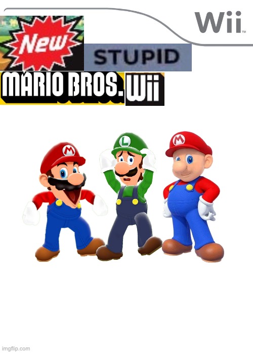 here it is! | image tagged in new wii game,memes,funny,smg4,fanlore,new stupid mario bros wii | made w/ Imgflip meme maker