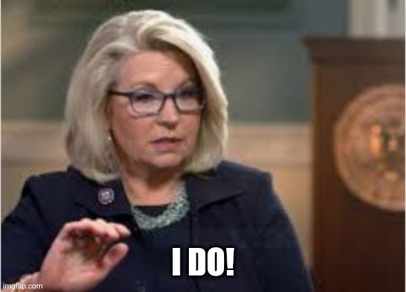 Liz Cheney | I DO! | image tagged in liz cheney | made w/ Imgflip meme maker